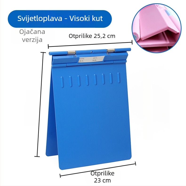 Plastična medicinska mapa s pojačanim dvostrukim klipom BY327, debljina ploče 2,2 mm