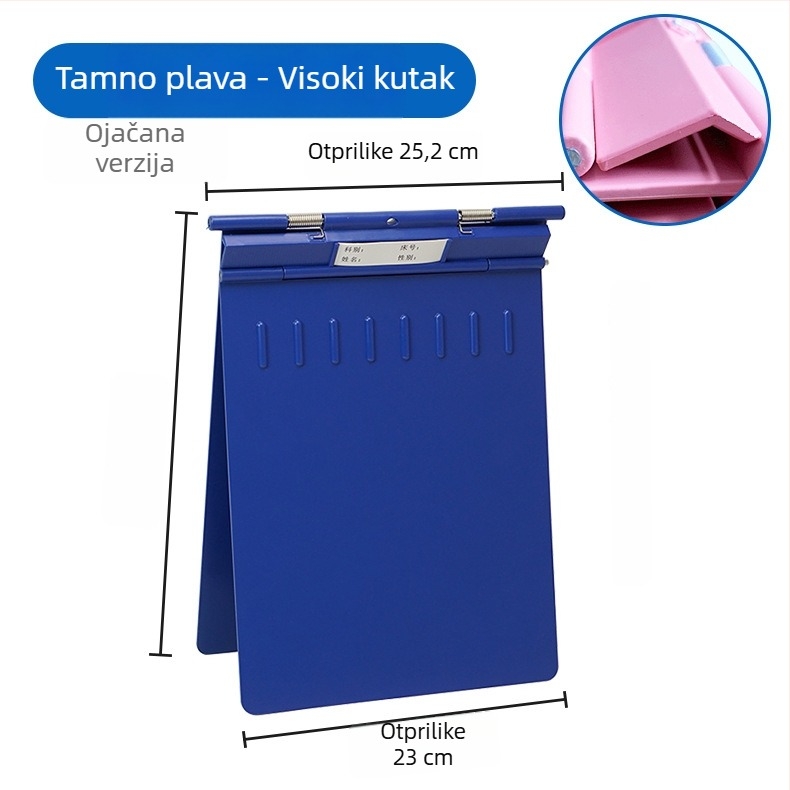 Plastična medicinska mapa s pojačanim dvostrukim klipom BY327, debljina ploče 2,2 mm