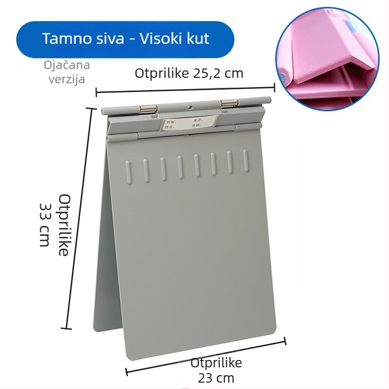 Plastična medicinska mapa s pojačanim dvostrukim klipom BY327, debljina ploče 2,2 mm