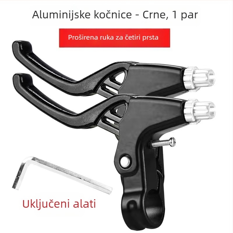Ručica kočnice za bicikl — univerzalna, aluminijska legura, četiri prsta, pogodna za MTB i dječje bicikle, model XW, način kočenja: pritiskom