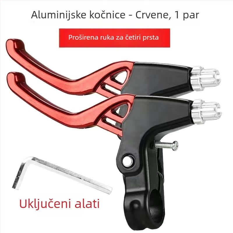 Ručica kočnice za bicikl — univerzalna, aluminijska legura, četiri prsta, pogodna za MTB i dječje bicikle, model XW, način kočenja: pritiskom