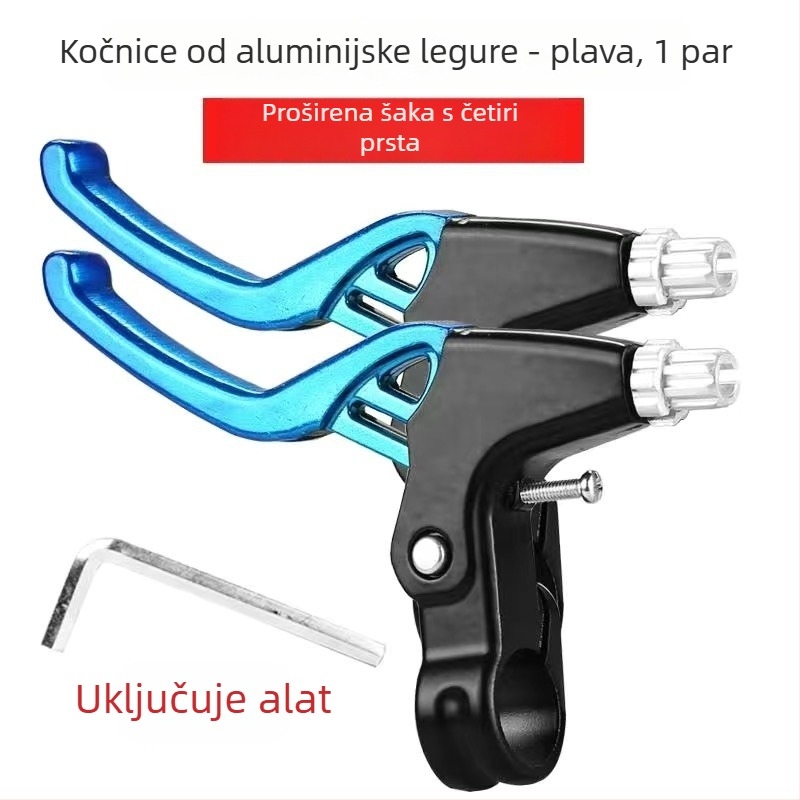 Ručica kočnice za bicikl — univerzalna, aluminijska legura, četiri prsta, pogodna za MTB i dječje bicikle, model XW, način kočenja: pritiskom