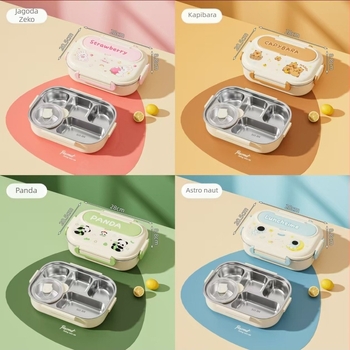 Kockasta izolirana kutija za obrok, od nehrđajućeg čelika 430, kapacitet 1–2 l, jednovrstna ili dvostruka, kompatibilna s mikrovalnom pećnicom, za studente