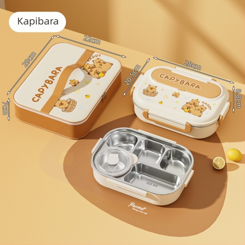 Kockasta izolirana kutija za obrok, od nehrđajućeg čelika 430, kapacitet 1–2 l, jednovrstna ili dvostruka, kompatibilna s mikrovalnom pećnicom, za studente