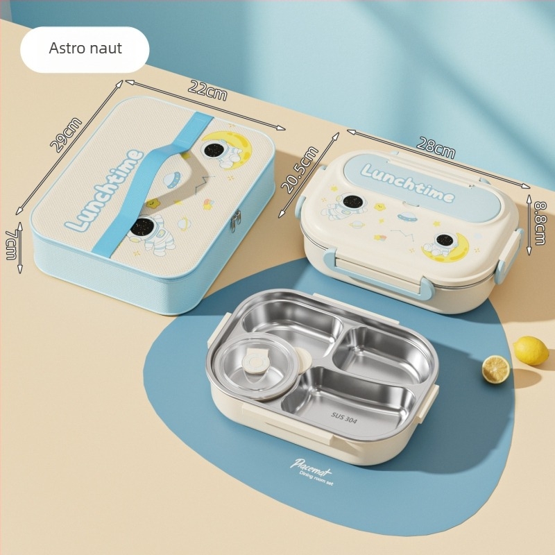 Kockasta izolirana kutija za obrok, od nehrđajućeg čelika 430, kapacitet 1–2 l, jednovrstna ili dvostruka, kompatibilna s mikrovalnom pećnicom, za studente