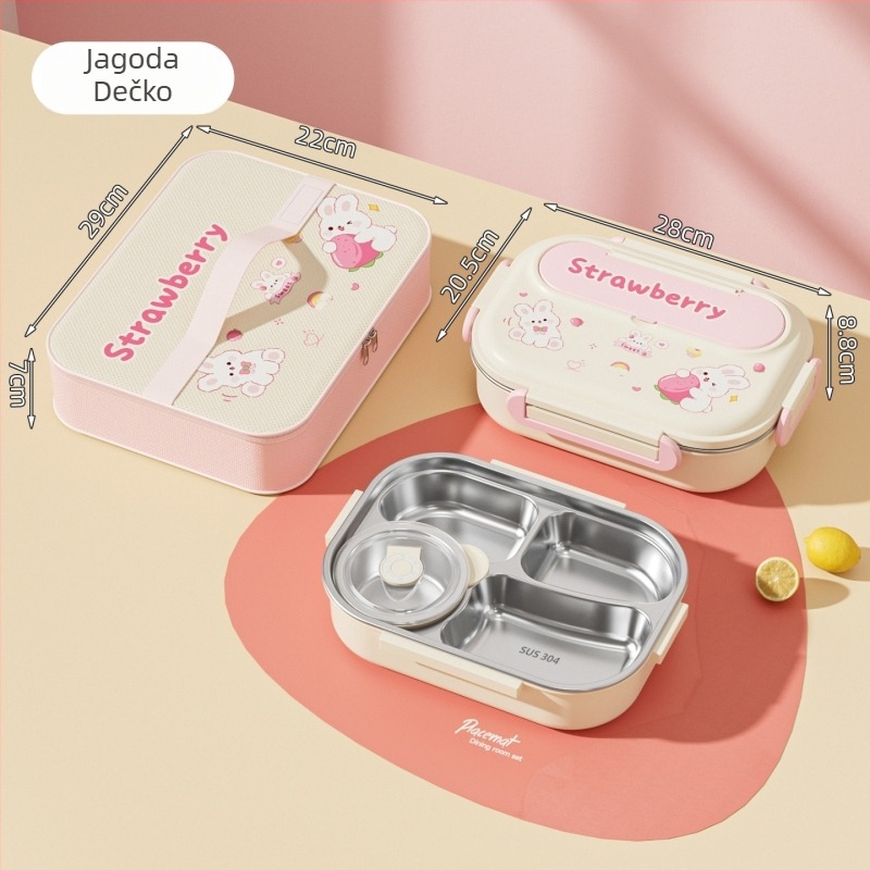 Kockasta izolirana kutija za obrok, od nehrđajućeg čelika 430, kapacitet 1–2 l, jednovrstna ili dvostruka, kompatibilna s mikrovalnom pećnicom, za studente