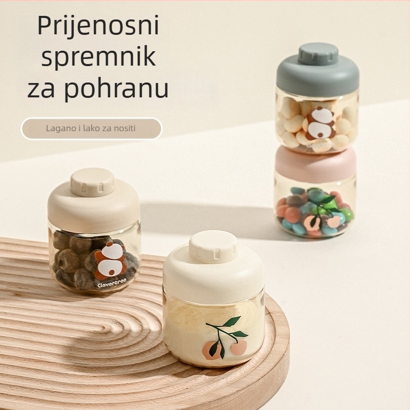 Dječja posuda za putovanja s nepropusnim dizajnom, PP materijal, od 3 mjeseca, minimalistički stil, 1 set