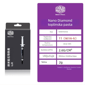 Cool Master / Cool Extreme Diamond Nano silikon termalna pasta za CPU hlađenje – visoka provodljivost, za overclocking