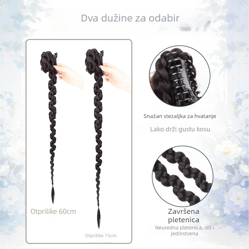 Perika s repom — ručno tkanje s otporom na visoke temperature; ne može se bojati ili permirati; pogodna za sve oblike lica