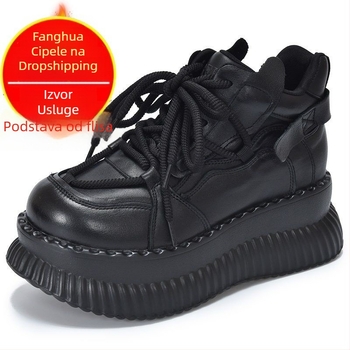 Ženske kožne loaferice – PU gornji dio, okrugli vrh, srednja visina peta 3–6 cm, gumeni đon