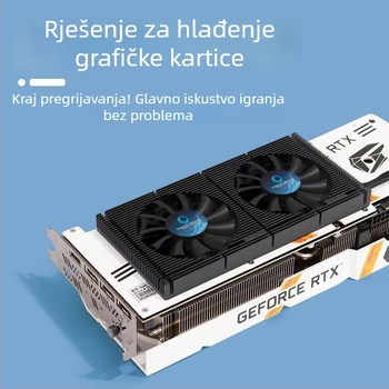 Chladič stražnje ploče grafičke kartice - bakarno-aluminijska legura, 2 toplovodne cijevi, dvostruko kuglični ležajevi, 1500–2800 RPM, zračno hlađenje