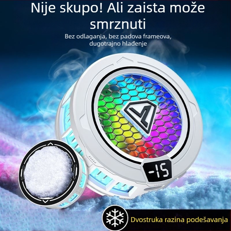 Mobilni hlađenje za igrice na mobitelu s poluvodičkim hlađenjem, magnetsko pričvršćivanje, digitalni prikaz, esports tiha operacija, model Sl49