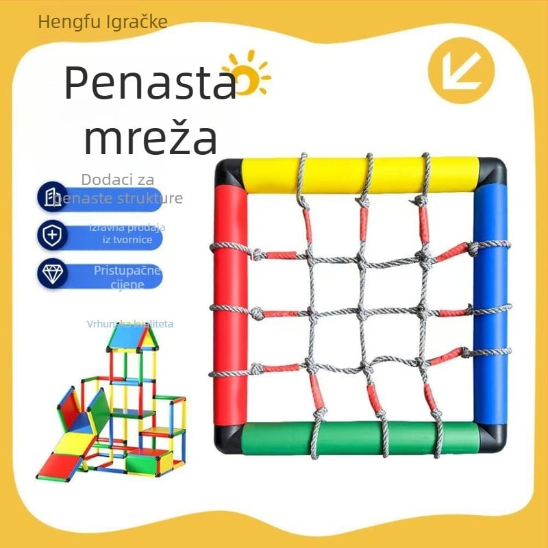 Unutarnja penjačka mreža za djecu – platno, pogodna za bebe i djecu do 2 godine, razvija puzanje, koordinaciju ruke i oka te interaktivne igre