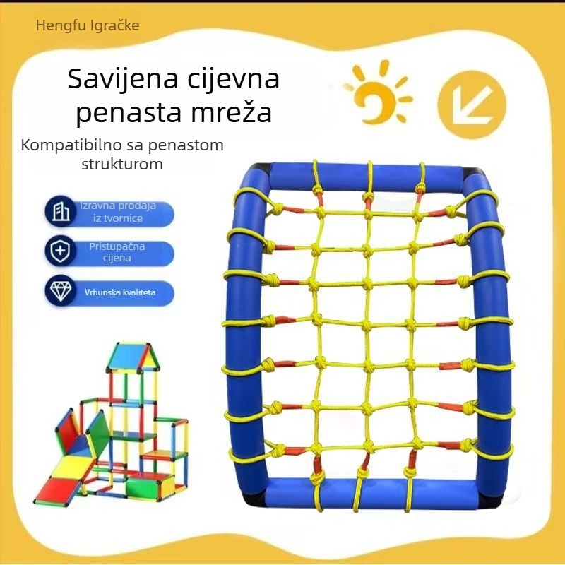 Unutarnja penjačka mreža za djecu – platno, pogodna za bebe i djecu do 2 godine, razvija puzanje, koordinaciju ruke i oka te interaktivne igre