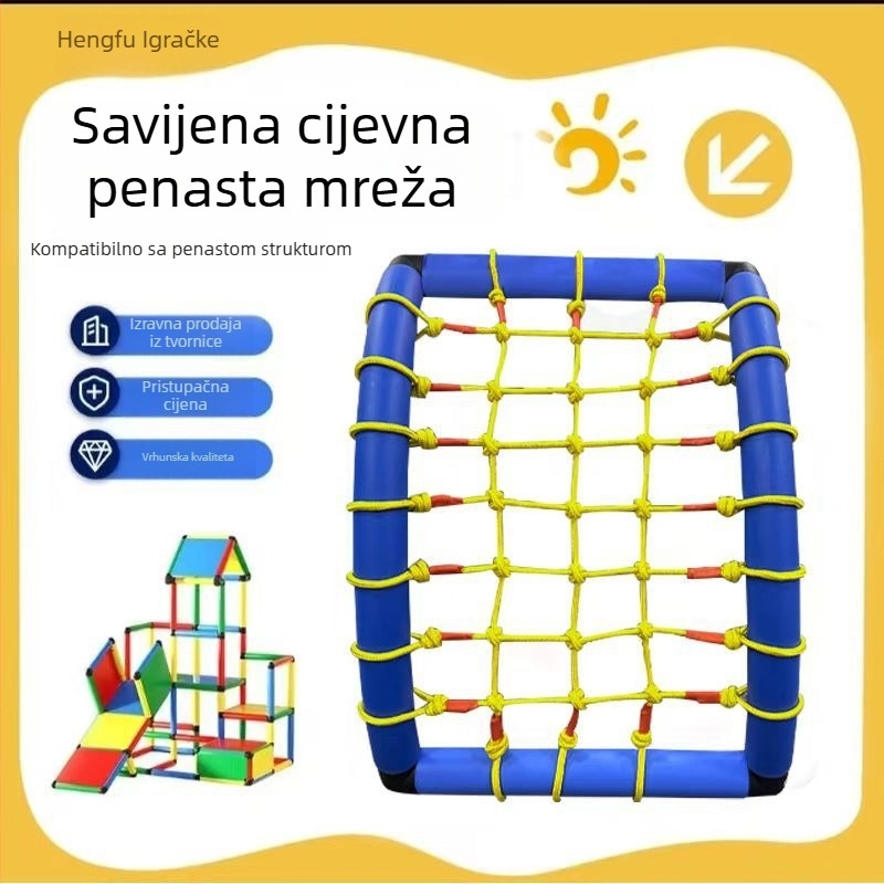 Unutarnja penjačka mreža za djecu – platno, pogodna za bebe i djecu do 2 godine, razvija puzanje, koordinaciju ruke i oka te interaktivne igre