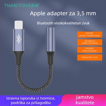 Adapter Lightning na 3,5 mm za Apple, model T7, marka Tianston