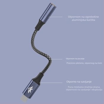 Adapter Lightning na 3,5 mm za Apple, model T7, marka Tianston