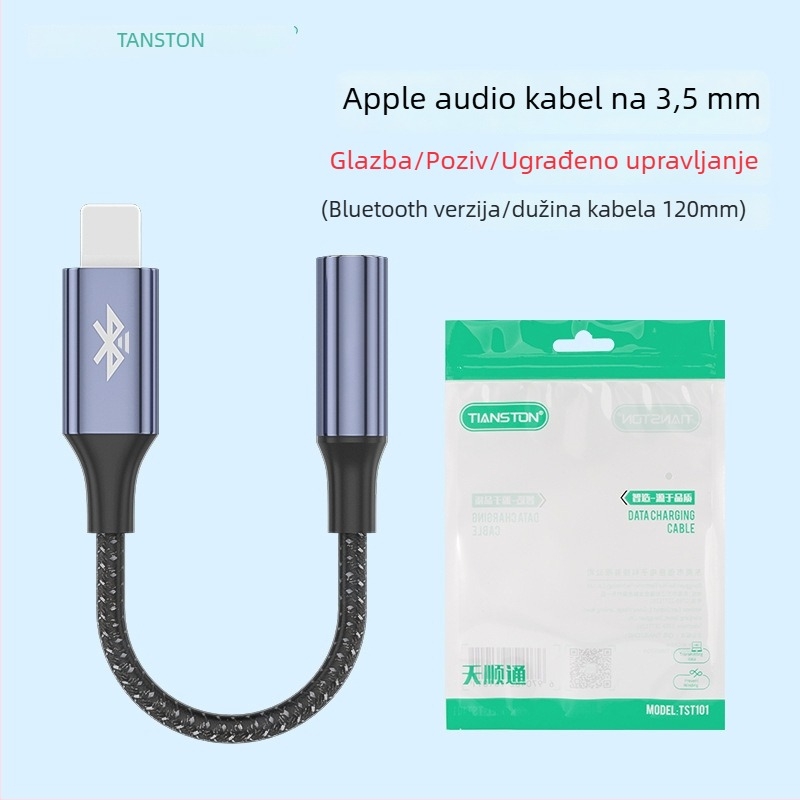 Adapter Lightning na 3,5 mm za Apple, model T7, marka Tianston