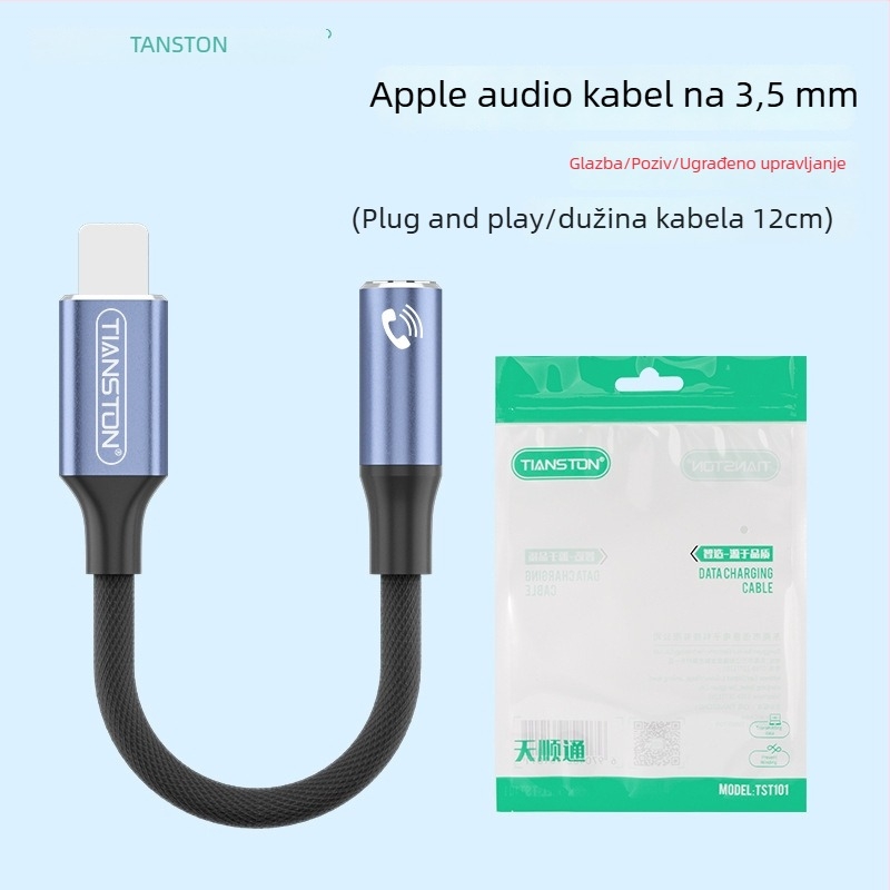 Adapter Lightning na 3,5 mm za Apple, model T7, marka Tianston