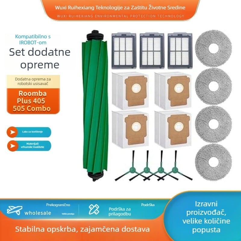 Kairuite Z6 – Glavna četka i filtr za iRobot Roomba Plus 405/505 – automatsko čišćenje, kućna upotreba, pokrivenost preko 150 m²