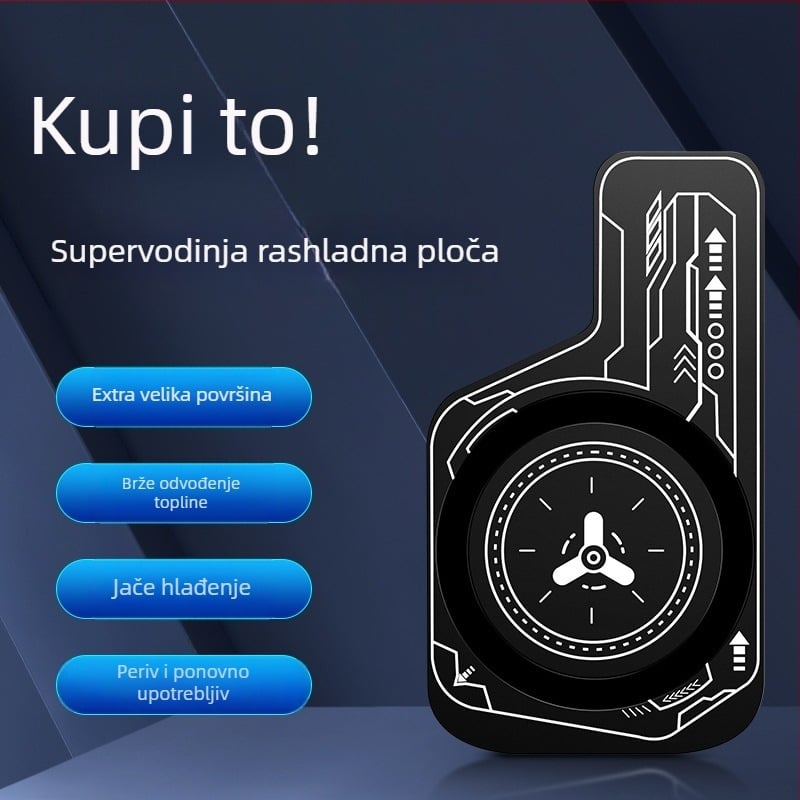 Hlađenje ploča s vaporskom komorom za mobilni telefon, ABS+aluminijska legura, 15 g, magnetska ploča, kompatibilno s telefonima i tabletima