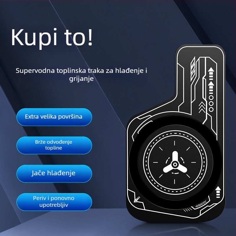 Hlađenje ploča s vaporskom komorom za mobilni telefon, ABS+aluminijska legura, 15 g, magnetska ploča, kompatibilno s telefonima i tabletima