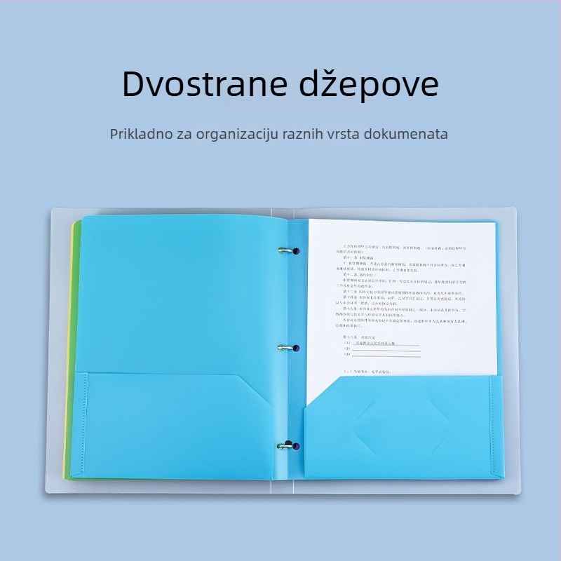 Dokument folder s tri rupice i dvostrukim džepovima, vodootporan PP materijal, mogućnost tiska loga