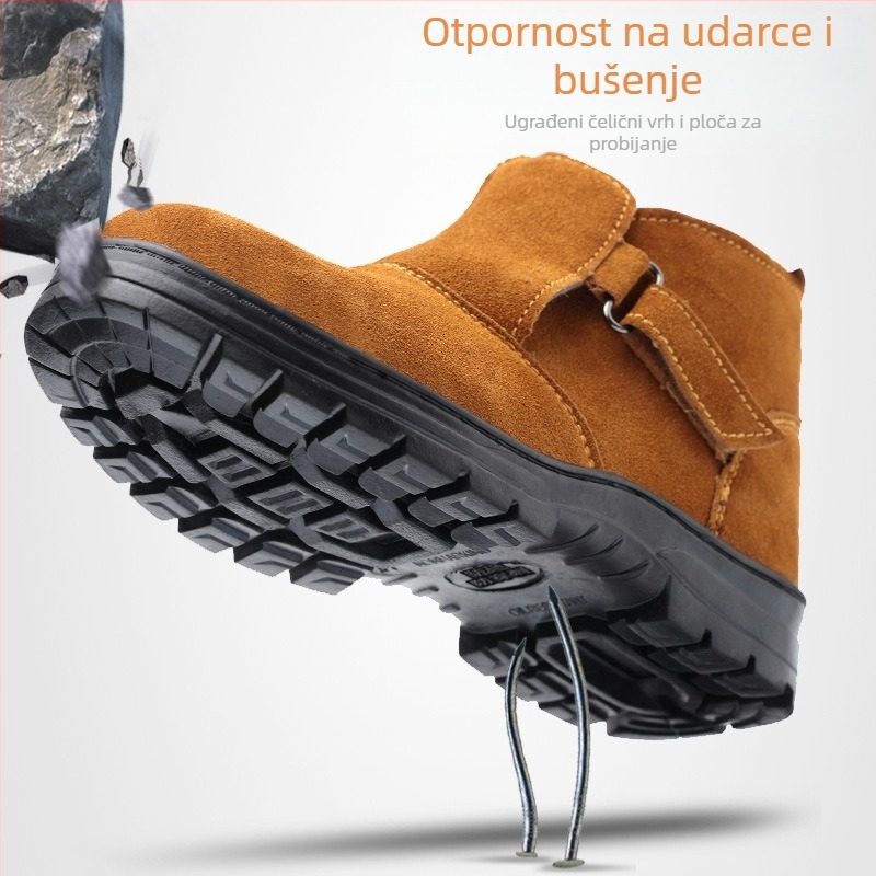 Zaštitne cipele za zavarivanje s čeličnom špicom, otporne na probijanje, visokog kroja, od teleće kože