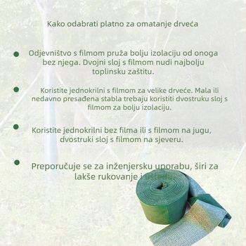 Plastična tkanina za omatanje stabala — za omatanje stabala, brend Jinan Mingfeng