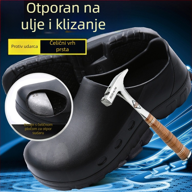 Muške radne cipele za kuhinju i bolnicu, EVA gornji dio, EVA uložak, okrugli vrh prsta, ravna peta, protuklizno