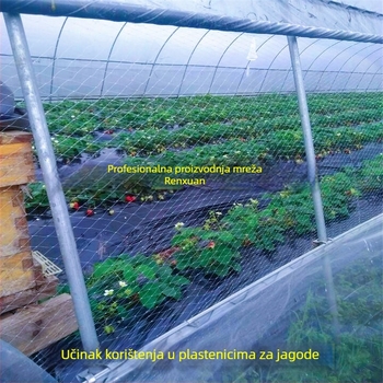 Mreža protiv ptica za staklenik s ventilacijom – za jagode, dinje, grožđe i voće