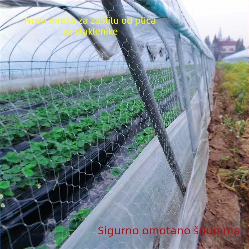 Mreža protiv ptica za staklenik s ventilacijom – za jagode, dinje, grožđe i voće