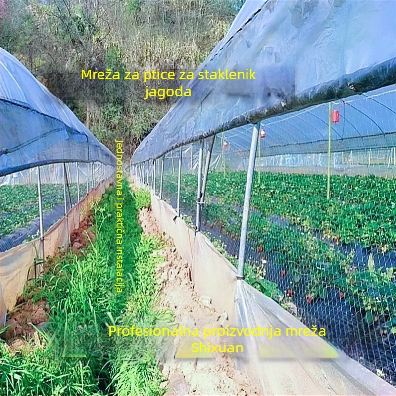 Mreža protiv ptica za staklenik s ventilacijom – za jagode, dinje, grožđe i voće