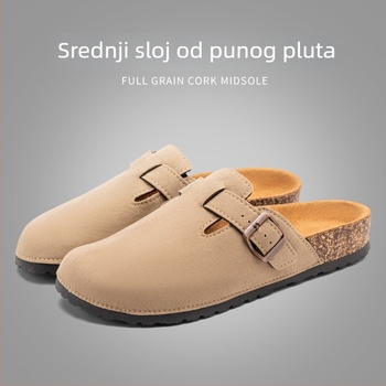 Muške sandale od pluta, slip-on, gornji dio od sintetičke kože, PVC đon, zatvoren vrh prsta, završna obrada Frosted Leather (Proljeće 2024)