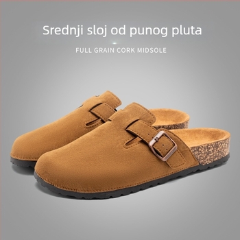 Muške sandale od pluta, slip-on, gornji dio od sintetičke kože, PVC đon, zatvoren vrh prsta, završna obrada Frosted Leather (Proljeće 2024)