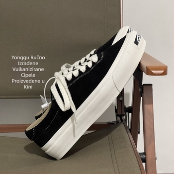 Unisex patike za skateboard, niski profil, okrugli vrh, debeli gumeni đon, vezanje