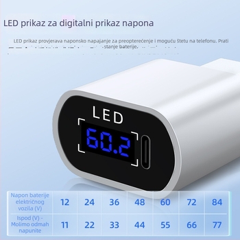 PD20W USB brzo punjenje za automobil s inline USB pretvaračem, univerzalno 12V/48V/60V/72V/100V