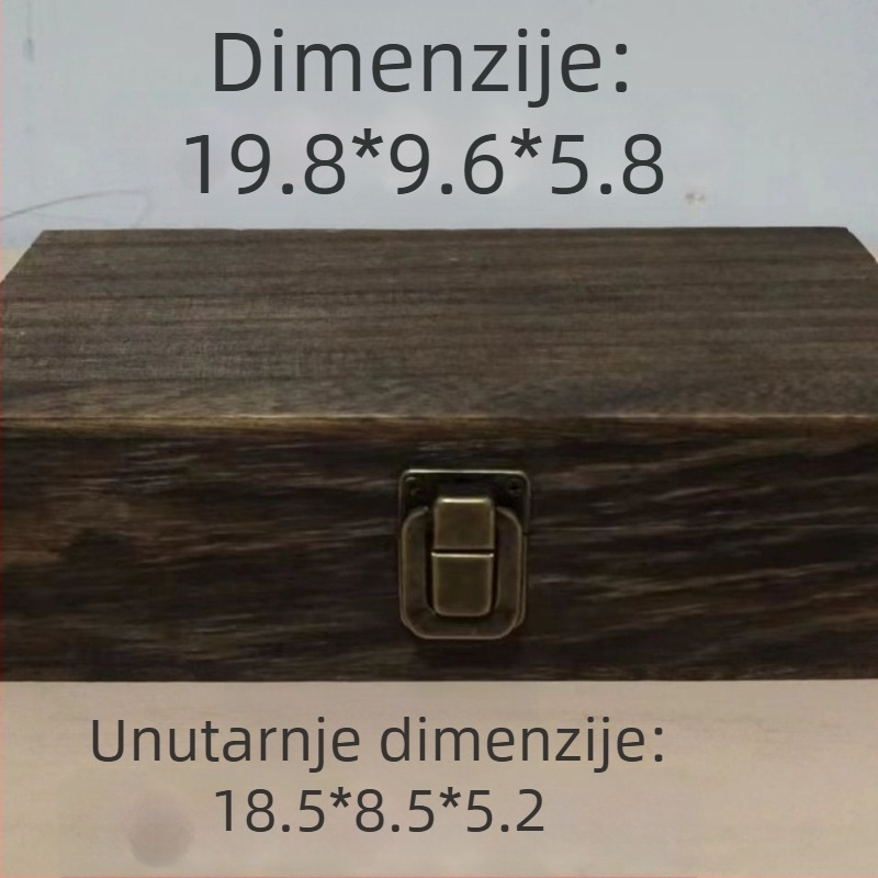 Drvena stolna kutija za pohranu s poklopcem, 18 pretinaca, stil novog kineskog dizajna