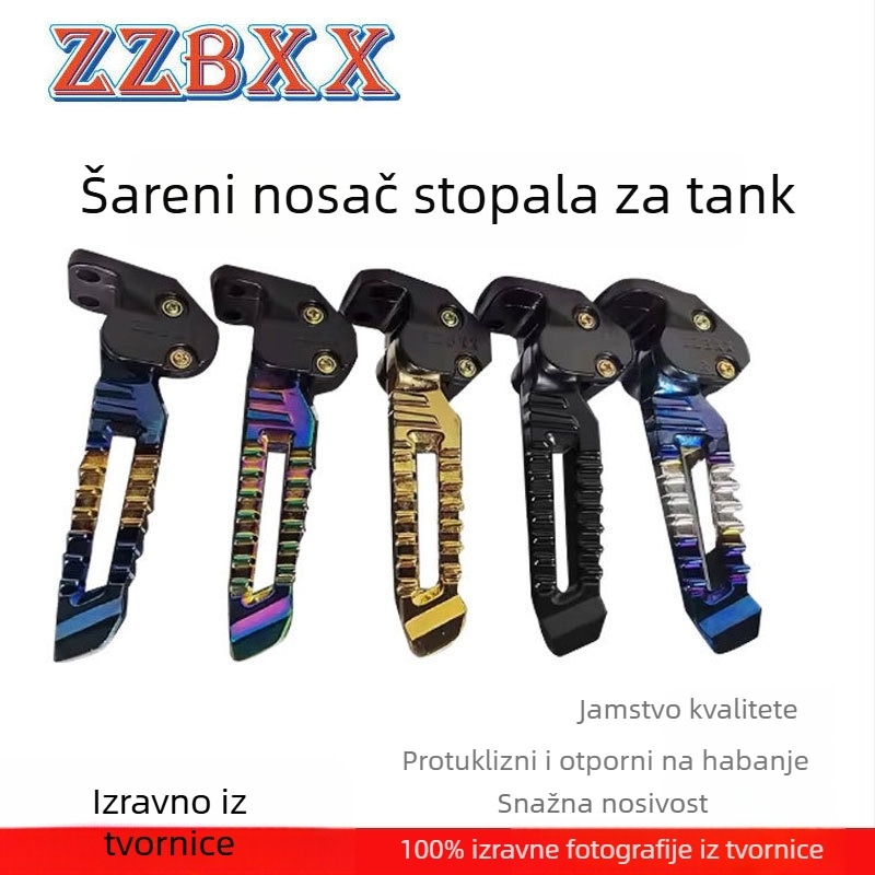 Motocikl zadnja pedala — aluminijska legura, elektroplatiranje, ZZBXX, kompatibilno s Tank pedalama