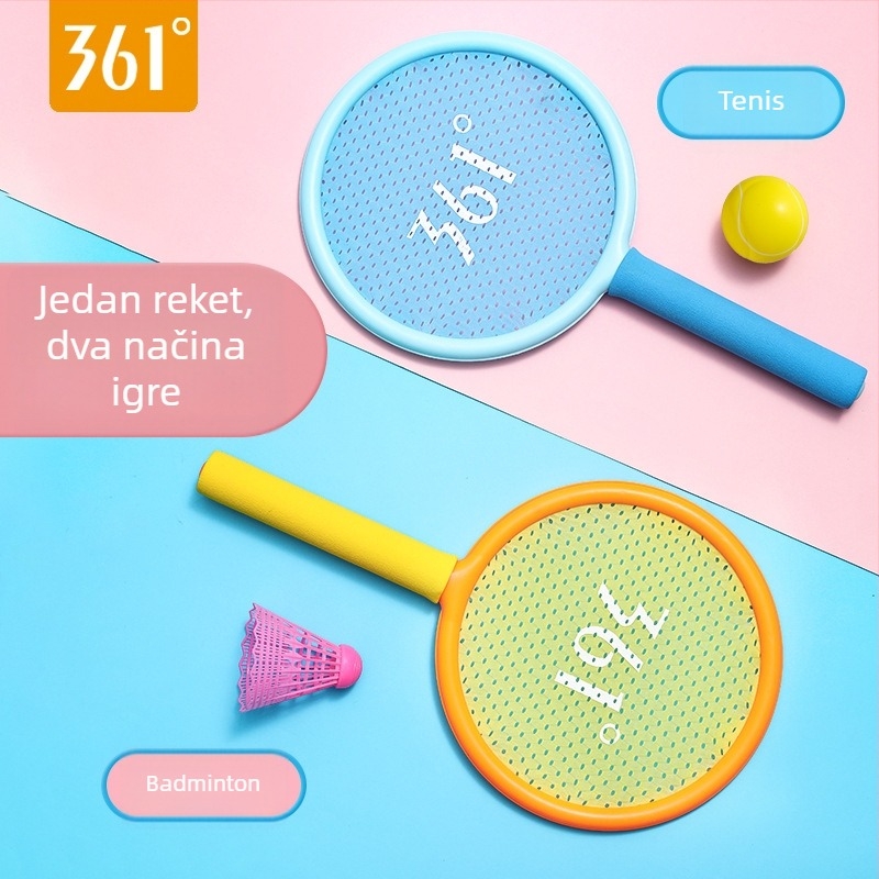 361 Degrees dječja badminton raketa – ABS okvir, najlonska žica, težina 75-79 g, drška G5, direktan udarac