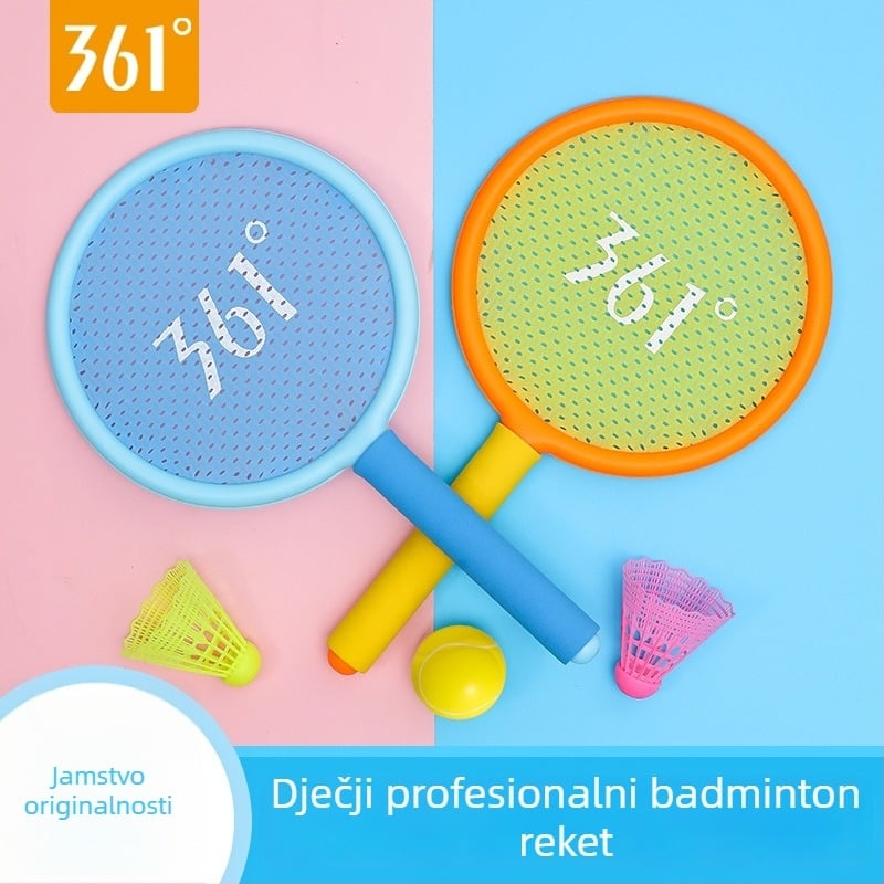 361 Degrees dječja badminton raketa – ABS okvir, najlonska žica, težina 75-79 g, drška G5, direktan udarac