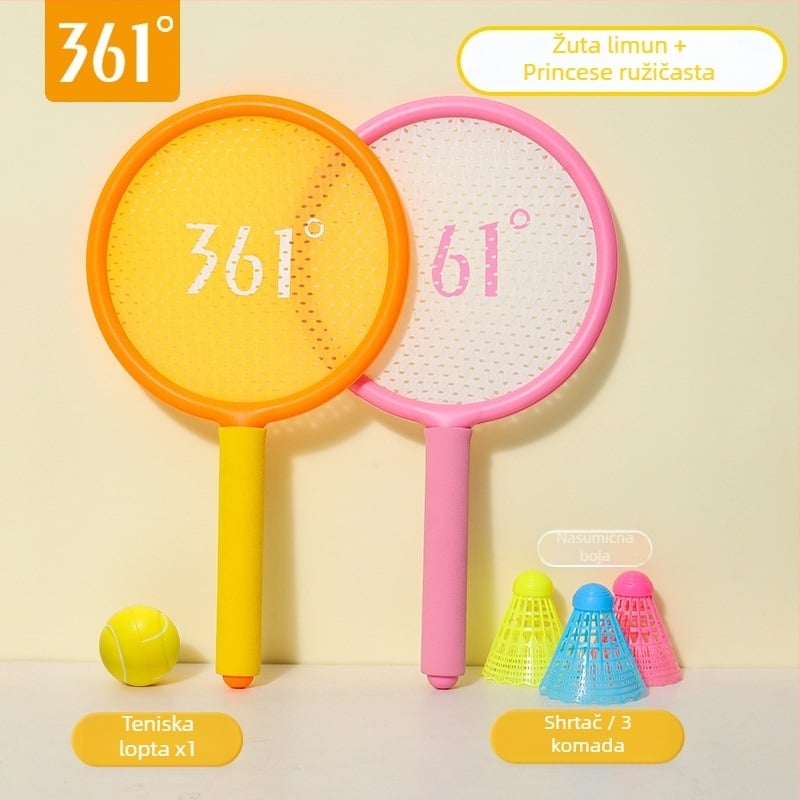 361 Degrees dječja badminton raketa – ABS okvir, najlonska žica, težina 75-79 g, drška G5, direktan udarac