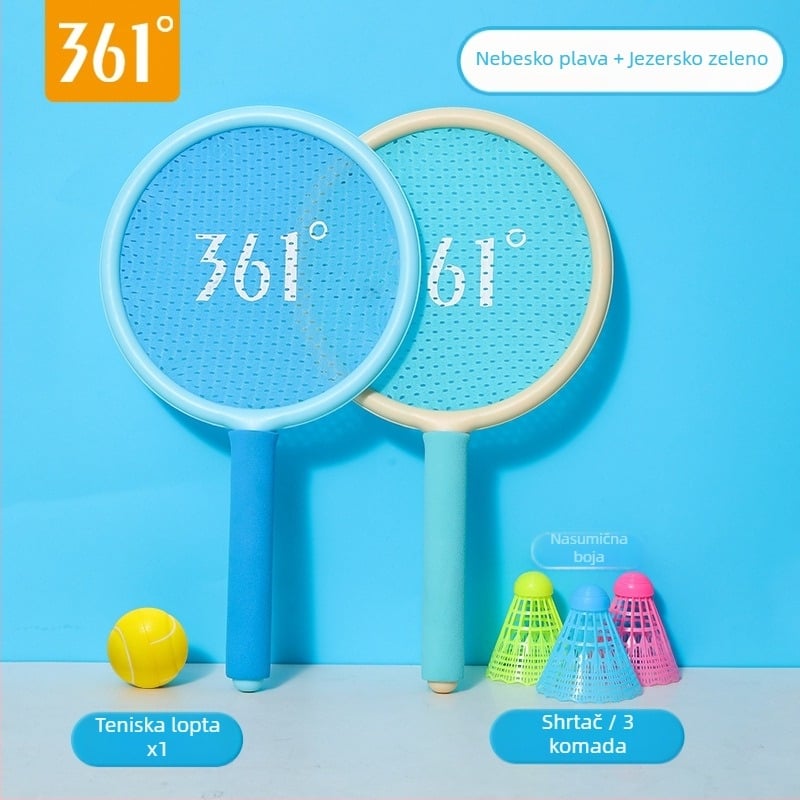 361 Degrees dječja badminton raketa – ABS okvir, najlonska žica, težina 75-79 g, drška G5, direktan udarac