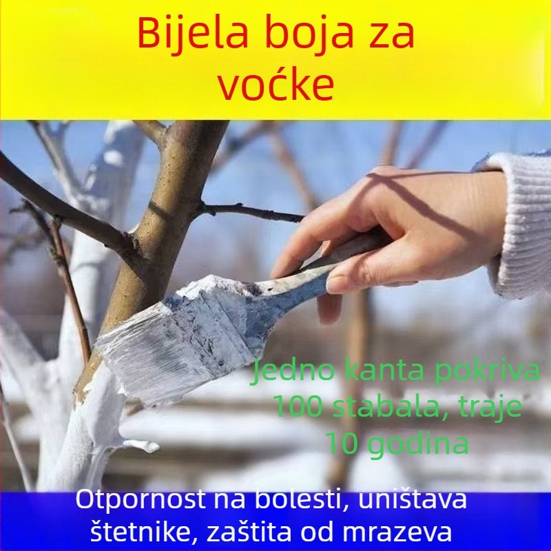 Bijelo sredstvo za deblo voćaka s vapnenim prahom za zaštitu od hladnoće, prevenciju bolesti i kontrolu štetnika