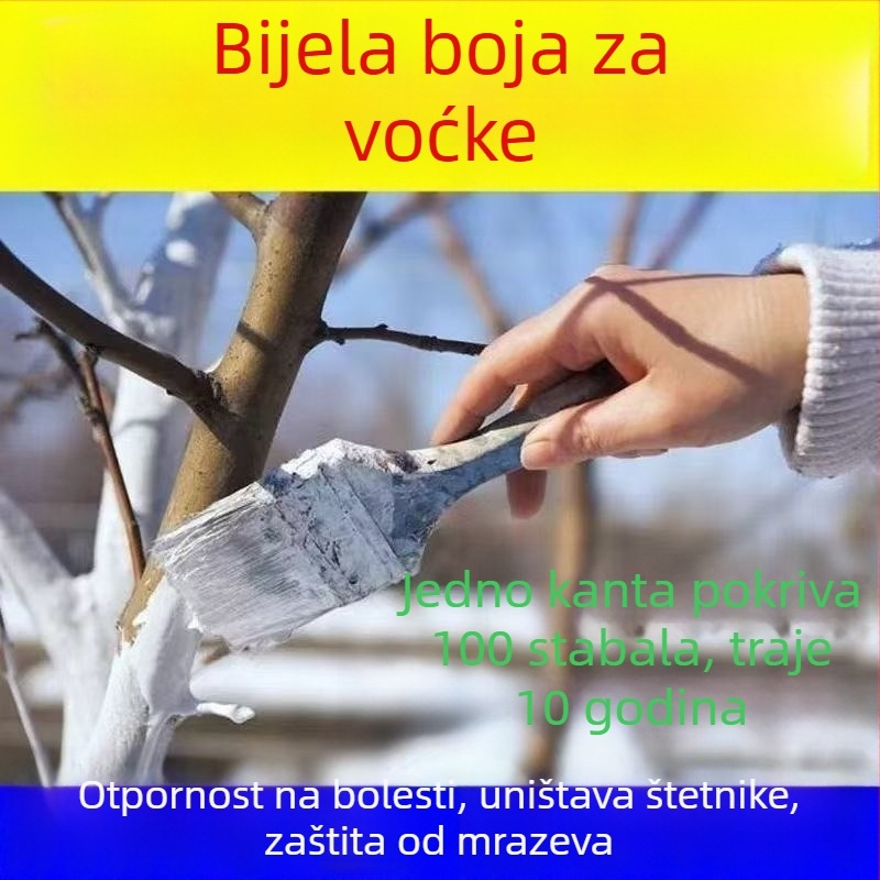 Bijelo sredstvo za deblo voćaka s vapnenim prahom za zaštitu od hladnoće, prevenciju bolesti i kontrolu štetnika