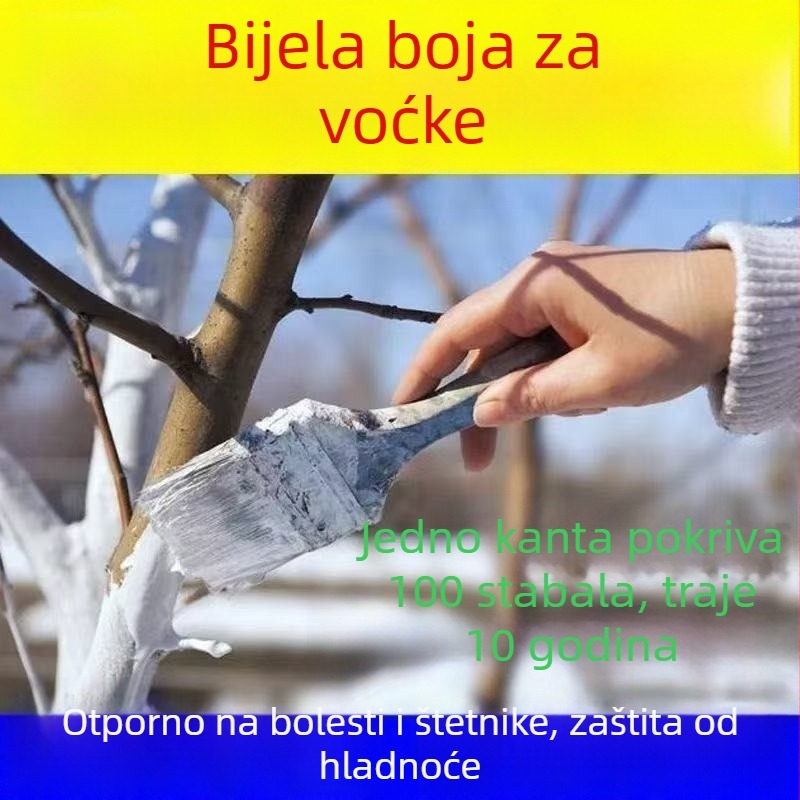 Bijelo sredstvo za deblo voćaka s vapnenim prahom za zaštitu od hladnoće, prevenciju bolesti i kontrolu štetnika