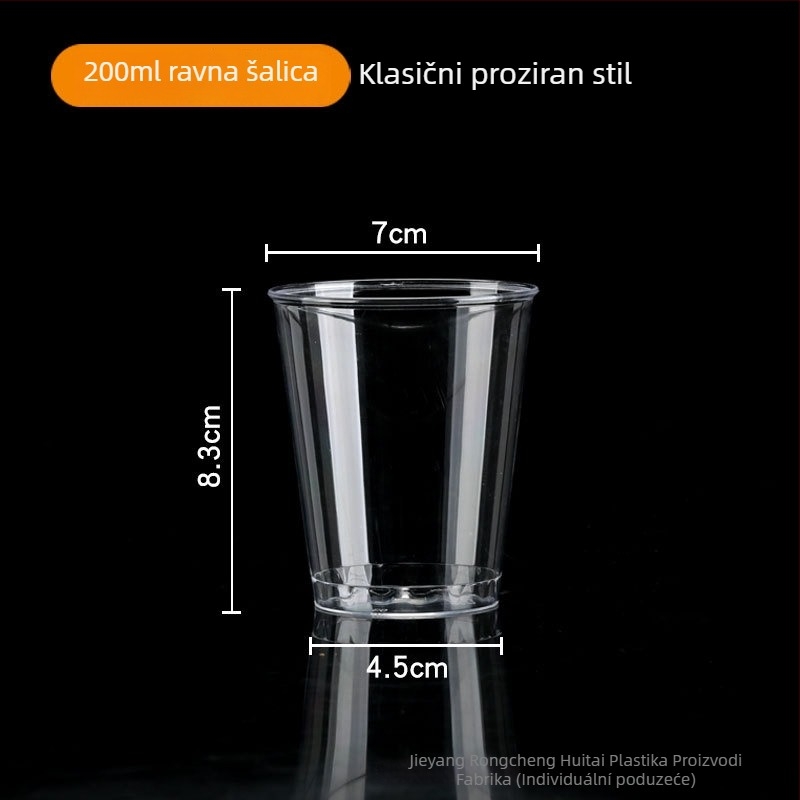 Jednokratna plastična čaša s osmerokutnim uzorom dijamantne sjene, kapacitet 101–200 ml; pogodna za kafiće, hladna pića i milk tea; moguć ispis logotipa; prilagodba; kutija 1000 komada