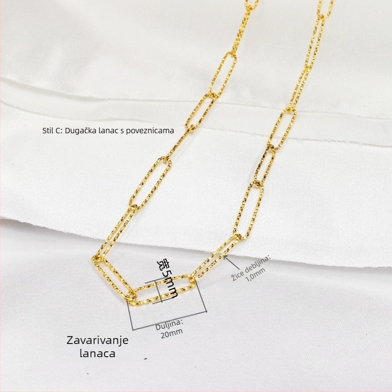Square Jewelry nehrđajući čelik ovalni lanac s cvjetnim uzorkom, elektroplatiran, za DIY nakit – ogrlica i narukvica