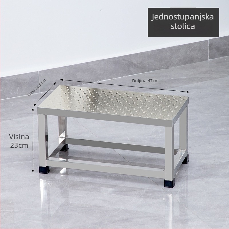Podnož za stopala za ginekološki pregled od nehrđajućeg čelika — moderni minimalistički dizajn, višenamjenski