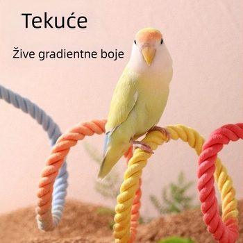 Igračka za papige s dugačkim šarenim užetom za penjanje, za oštrenje kljuna i kandži – pribor za kavez